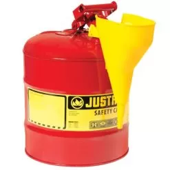 Justrite Type I Safety Can With Funnel 5 Gal, Red
