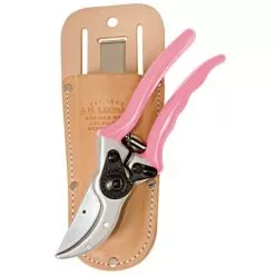 Pink Leonard Traditional Bypass Pruner With Case