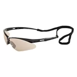Safety Glasses Octane Black W/In/Out Mirror Lens And Lanyard 12/Box