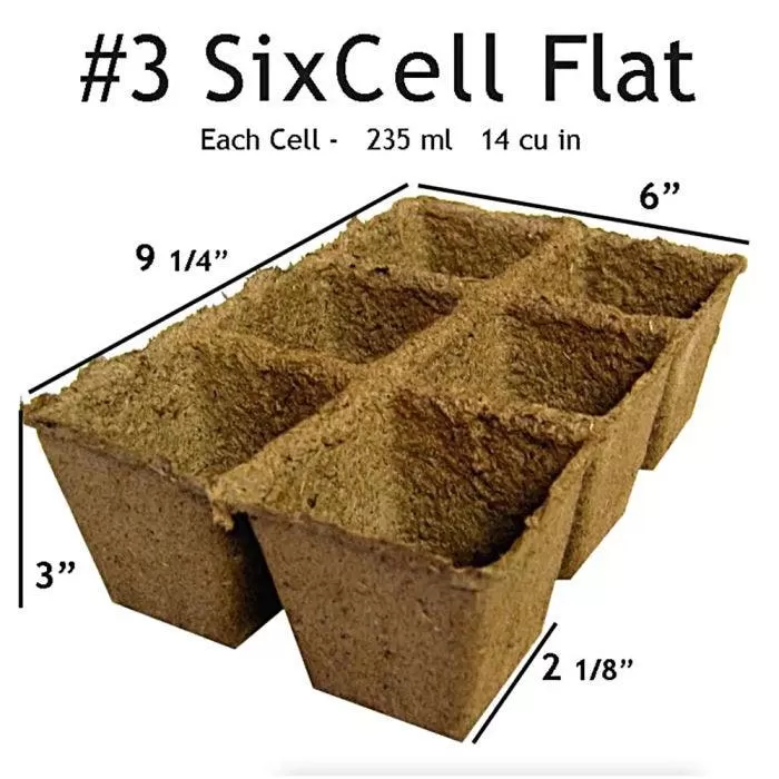 CowPots #3 Six Cell Flats, Case Of 50 2 CowPots #3 Six Cell Flats, Case Of 50 - Image 2