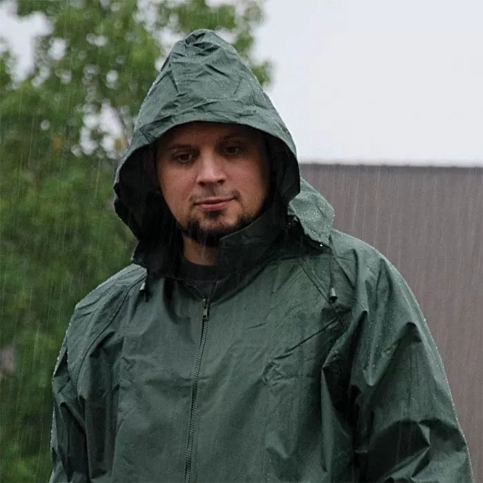 Premium Polyester Coated Rainsuit, Green, Large 3 Premium Polyester Coated Rainsuit, Green, Large - Image 3