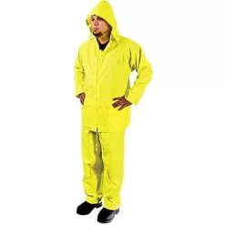 Premium Polyester Coated Rainsuit, Yellow, Extra Large
