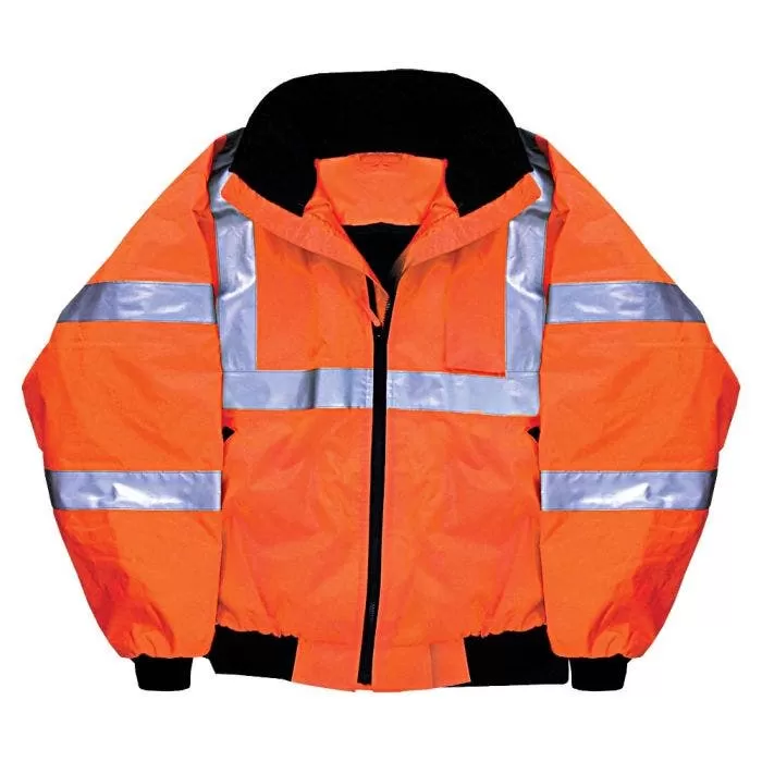 Majestic-Lined Orange Bomber Jacket Class III - Size XL 1 Majestic-Lined Orange Bomber Jacket Class III - Size XL
