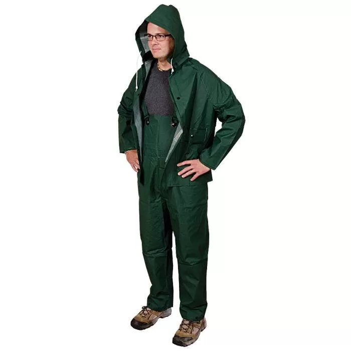 Onguard Sitex 3 Piece PVC On Polyester Rainsuit Green XL 1 Onguard Sitex 3 Piece PVC On Polyester Rainsuit Green XL