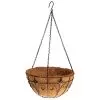 Wire Hanging Basket Fleur De Lis Coco Liner And Chain 14in Diam