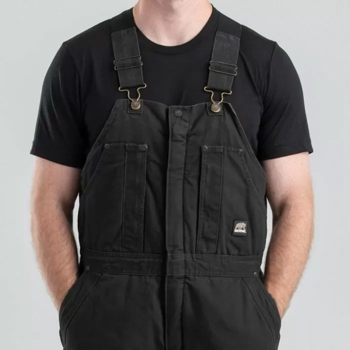 BERNE Original Washed Insulated Bib Overalls Black Large Tall 2 BERNE Original Washed Insulated Bib Overalls Black Large Tall - Image 2