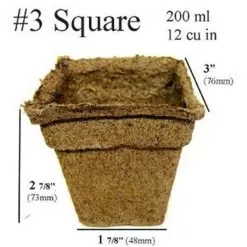 CowPots, #3 Square Pots, Case Of 1,176 5 CowPots, #3 Square Pots, Case Of 1,176 -Gardening Shop cpsq31176 4