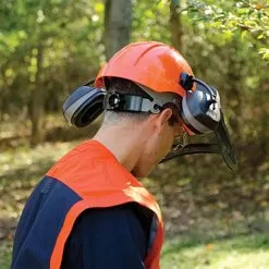 Elvex Safety Helmet With Mesh Visor And Ear Muffs NRR 27db 5 Elvex Safety Helmet With Mesh Visor And Ear Muffs NRR 27db -Gardening Shop cu60 3 1