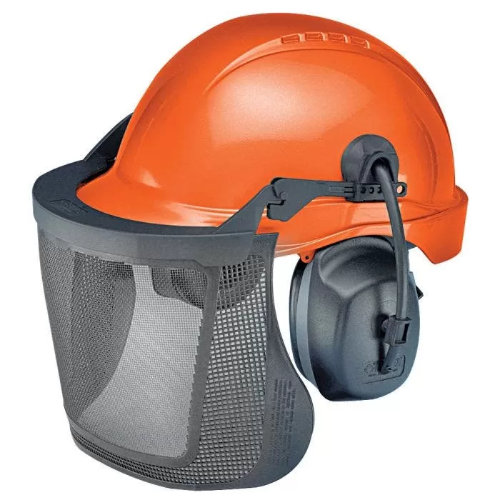 Elvex Safety Helmet With Mesh Visor And Ear Muffs NRR 27db 1 Elvex Safety Helmet With Mesh Visor And Ear Muffs NRR 27db