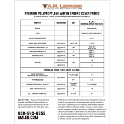 3.2oz. Premium Woven Ground Cover 4ft X 300ft 9 3.2oz. Premium Woven Ground Cover 4ft X 300ft -Gardening Shop gc43 spec sheet