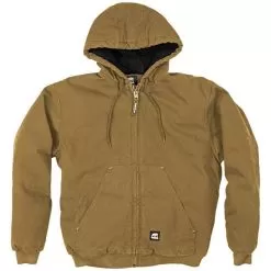 BERNE Original Washed Hooded Jackets, Driftwood, Size Large