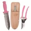 Pink Leonard Deluxe Soil Knife And Pink Traditional Bypass Pruner With Sheath