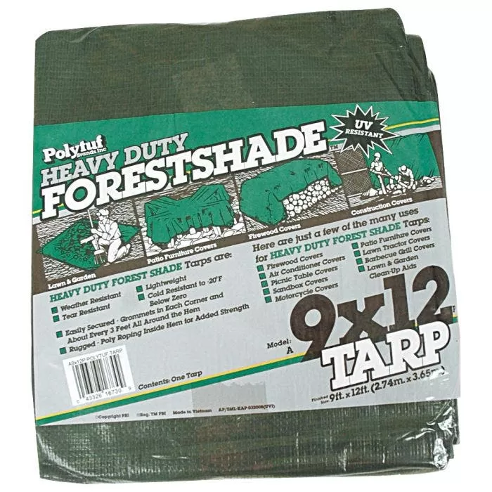 Tuff Tarp 4.5oz. Polyethylene With Grommets 3ft Apart 3ft Sewn Rope 9ft X 12ft Green 3 Tuff Tarp 4.5oz. Polyethylene With Grommets 3ft Apart 3ft Sewn Rope 9ft X 12ft Green - Image 3